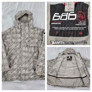 686 Smarty Snowboard Jacket Mens L Ski Snow Coat Geometric Pattern Pockets Zip